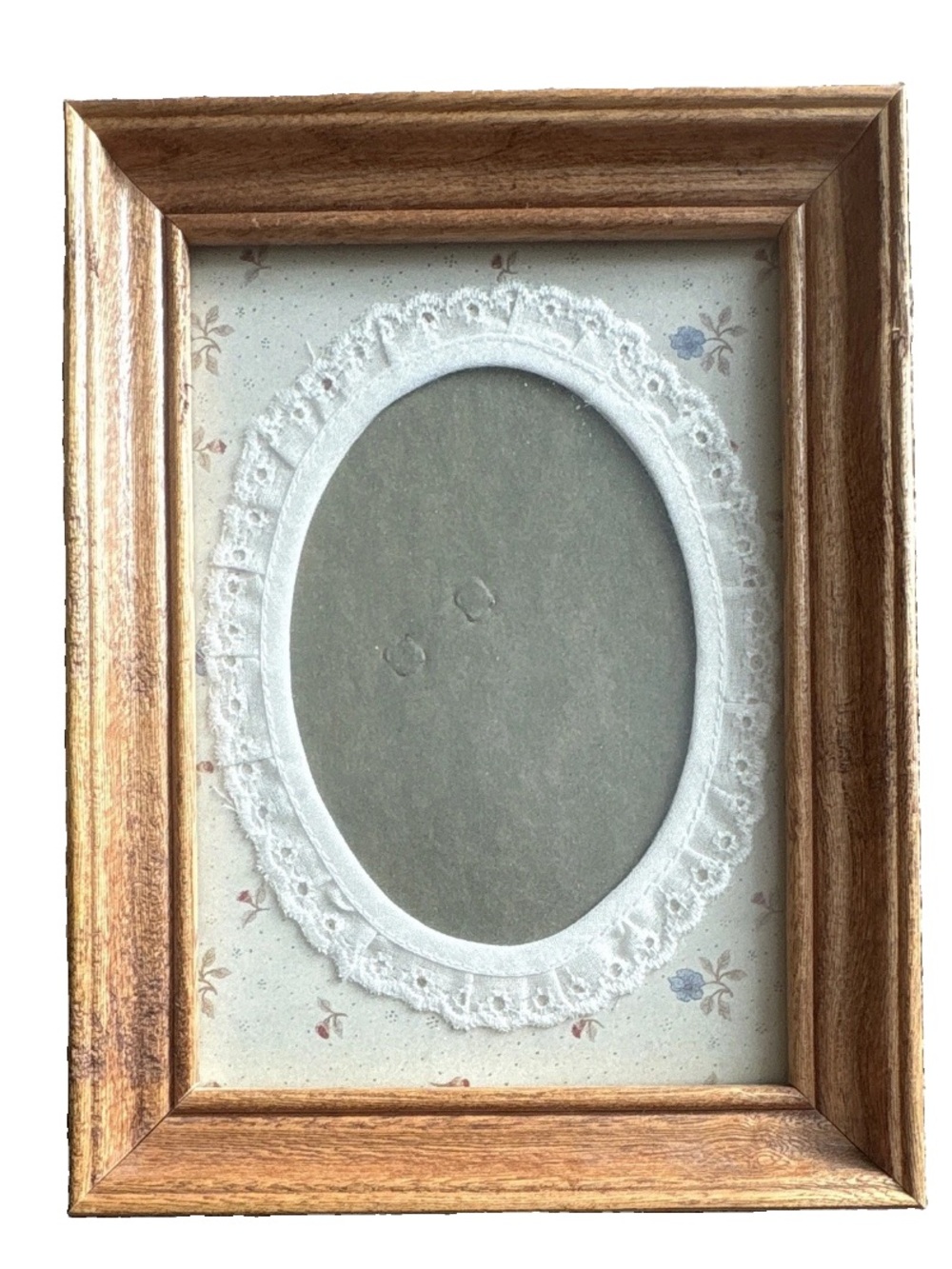 Vintage 90s Country Cottage Oval Photo Frame